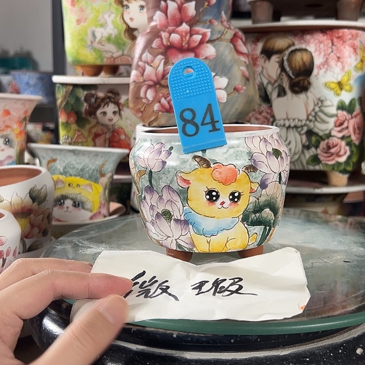 景德镇手绘花盆满38包邮