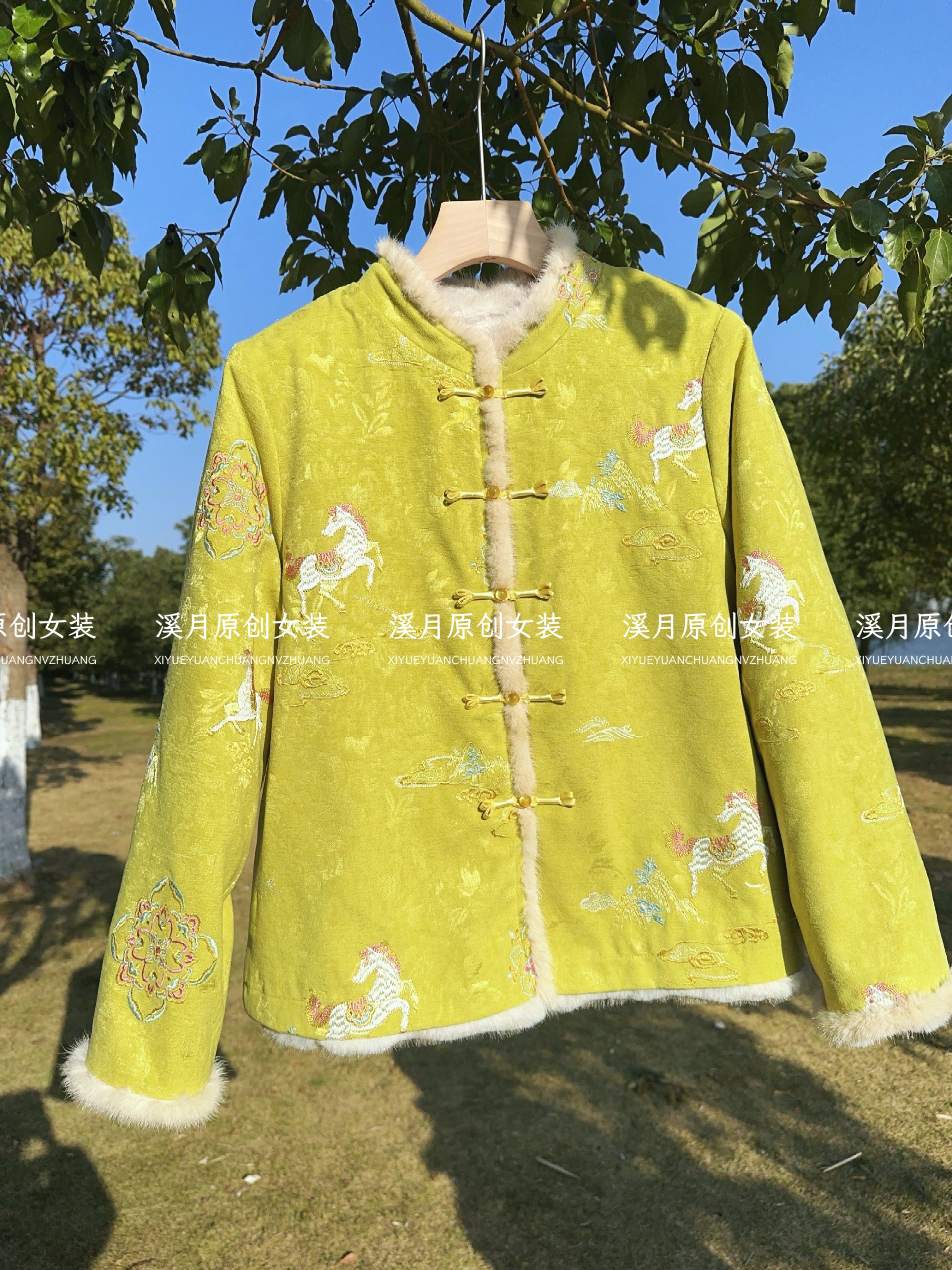 【长乐未央】双面穿冬季水貂厚款外套女国风宽松保暖温柔风