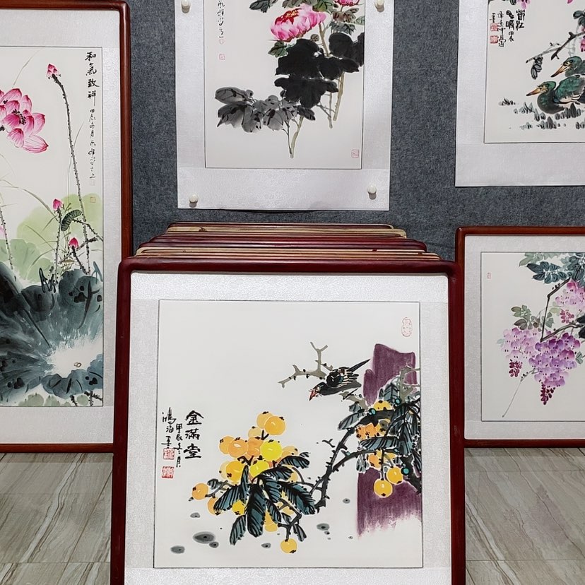 【闪购商品】国画书画作品带框65×65厘米