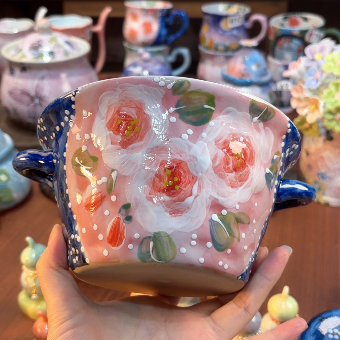 景德镇手绘高温釉下彩陶瓷茶具