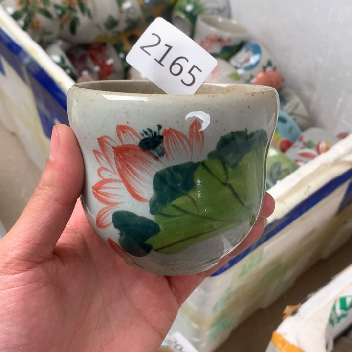 杯子2165 微瑕手绘釉下彩杯子