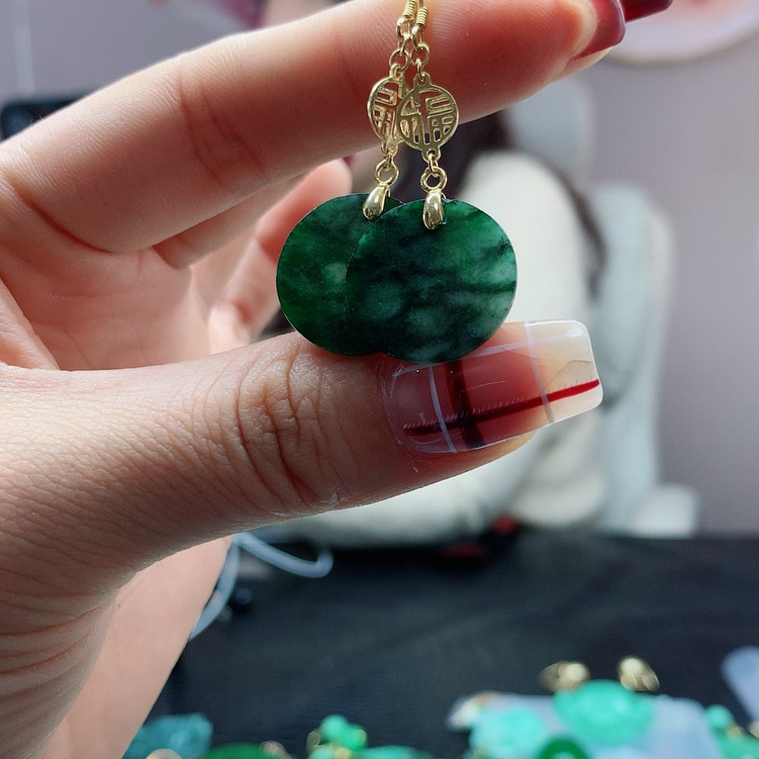 【闪购商品】翡翠耳饰银S925镶嵌，