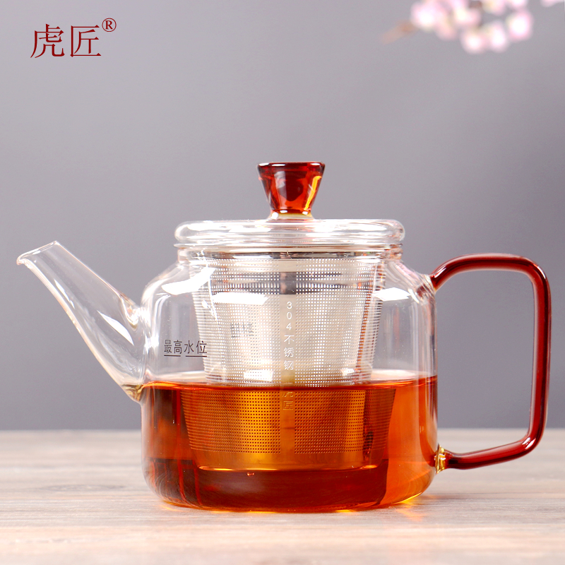 虎匠加厚耐高温玻璃茶壶泡茶专用神器茶水分离过滤茶具可加热煮茶