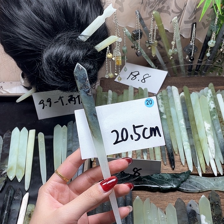 蛇纹石玉发饰合金