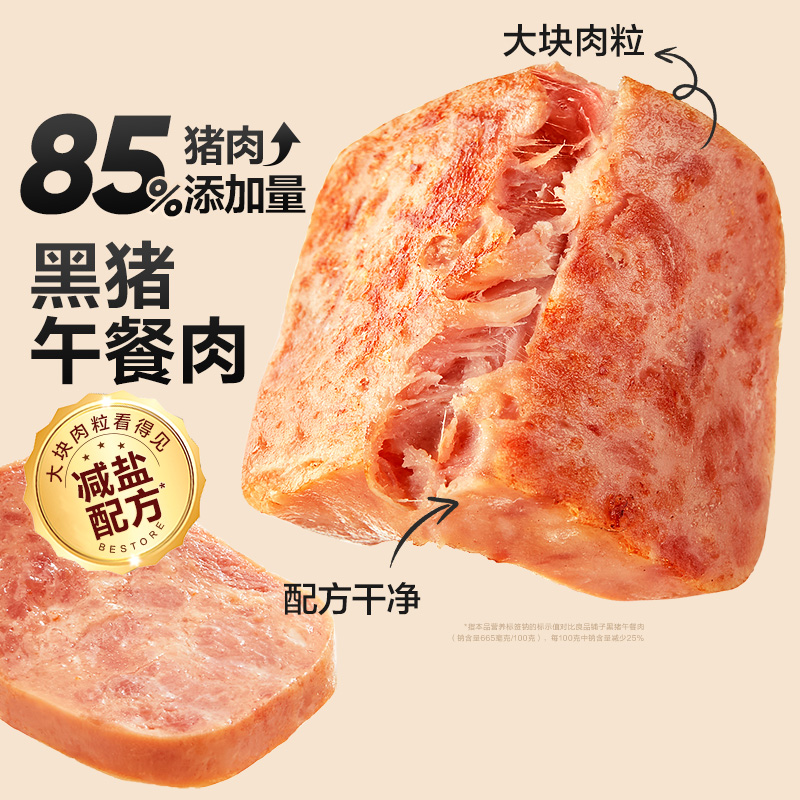 良品铺子高蛋白黑猪午餐肉300g（计量称重）高蛋白解馋即食零食早餐