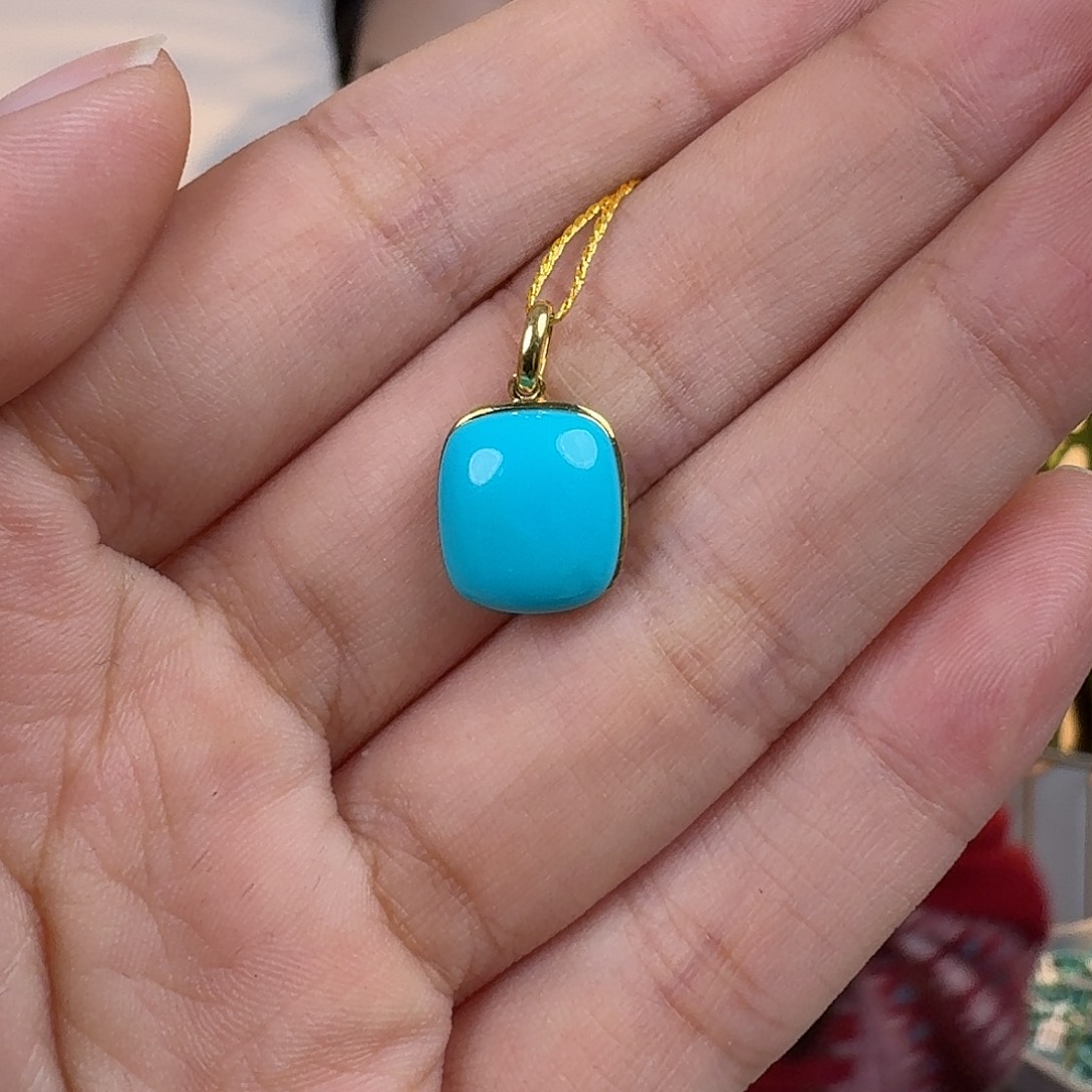 绿松石18K金镶嵌珠宝奇石