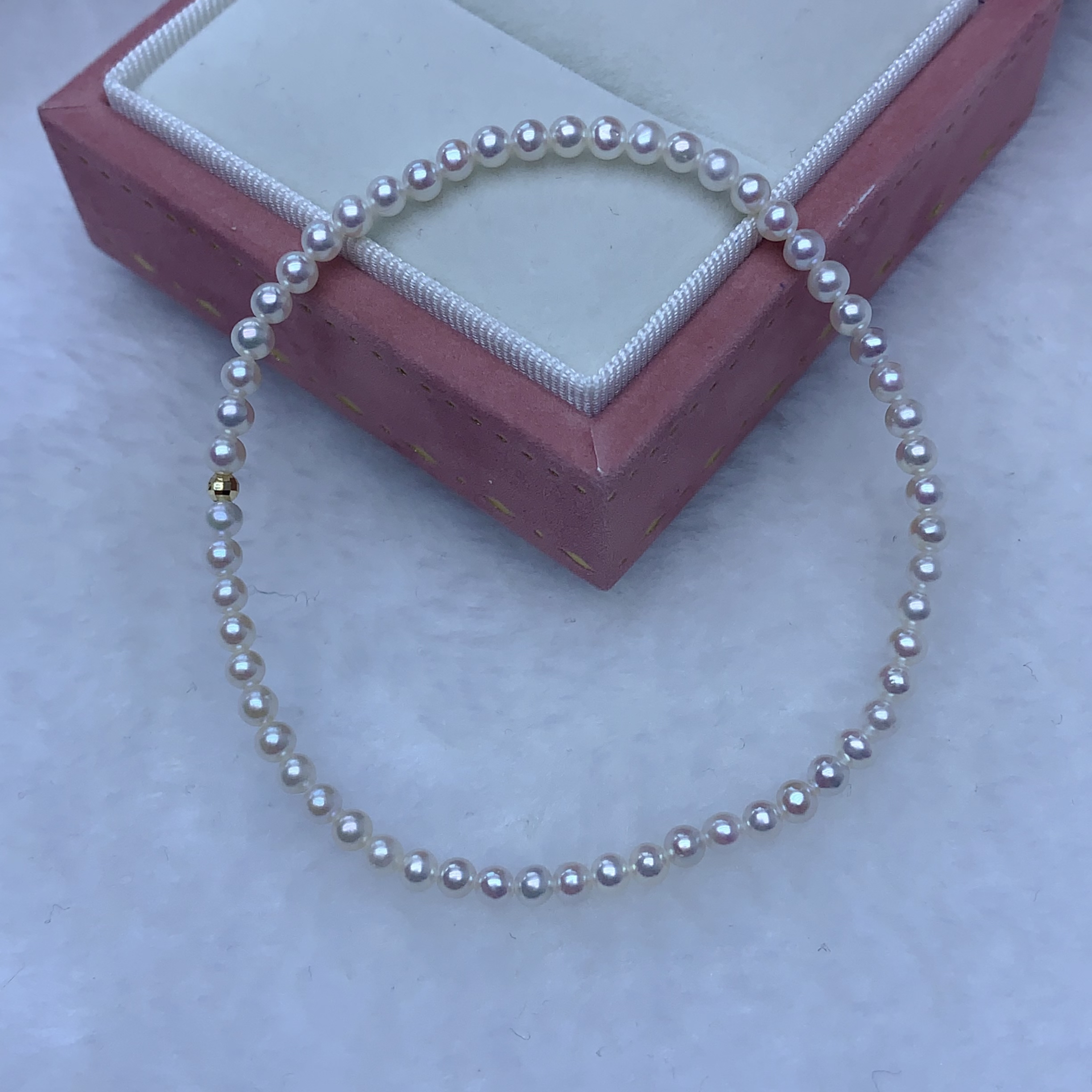 18K金淡水baby珠弹力手链3-4MM Y103