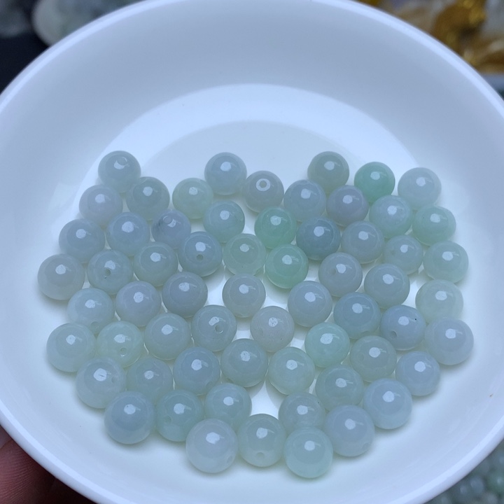 【闪购商品】翡翠手链未镶嵌卡7.8冰晴26个