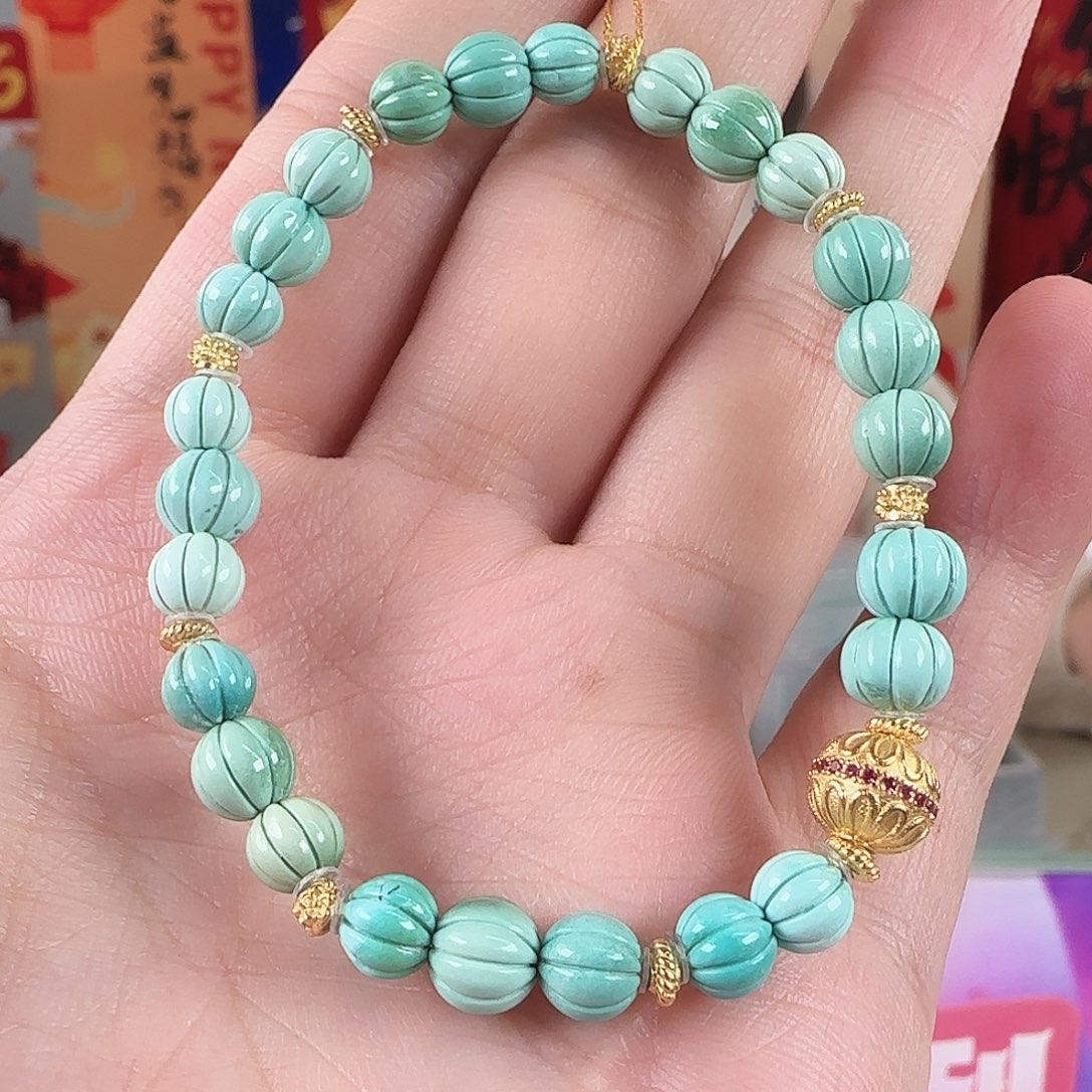 绿松石银S925镀金镶嵌珠宝奇石