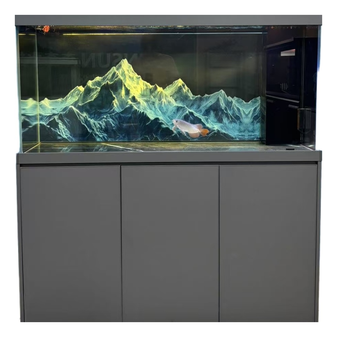 定金！创静鱼缸龙鱼缸直角溢流三层干湿分离超白玻璃