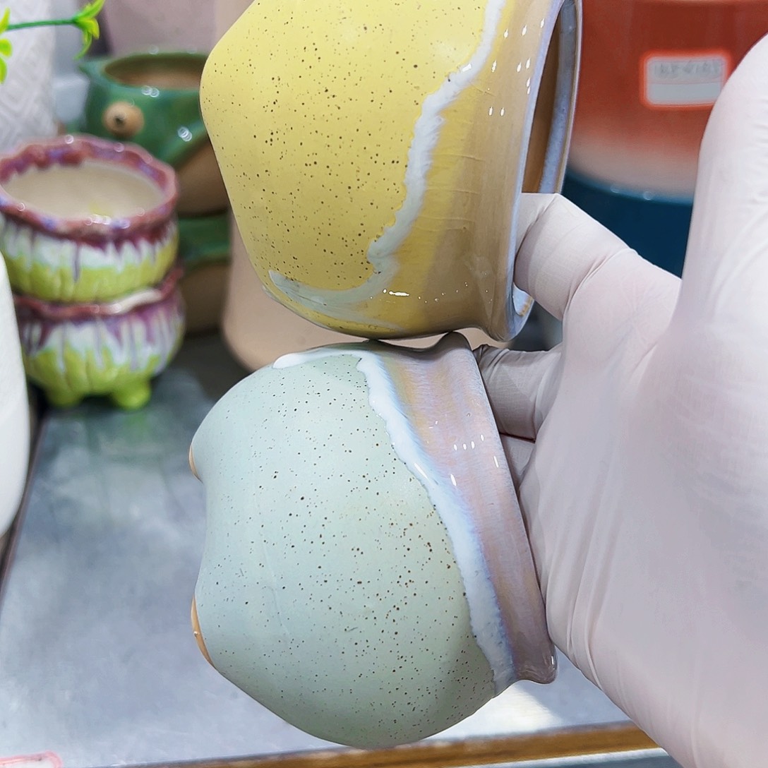 有孔，外贸尾单陶瓷花盆凑单10米包邮