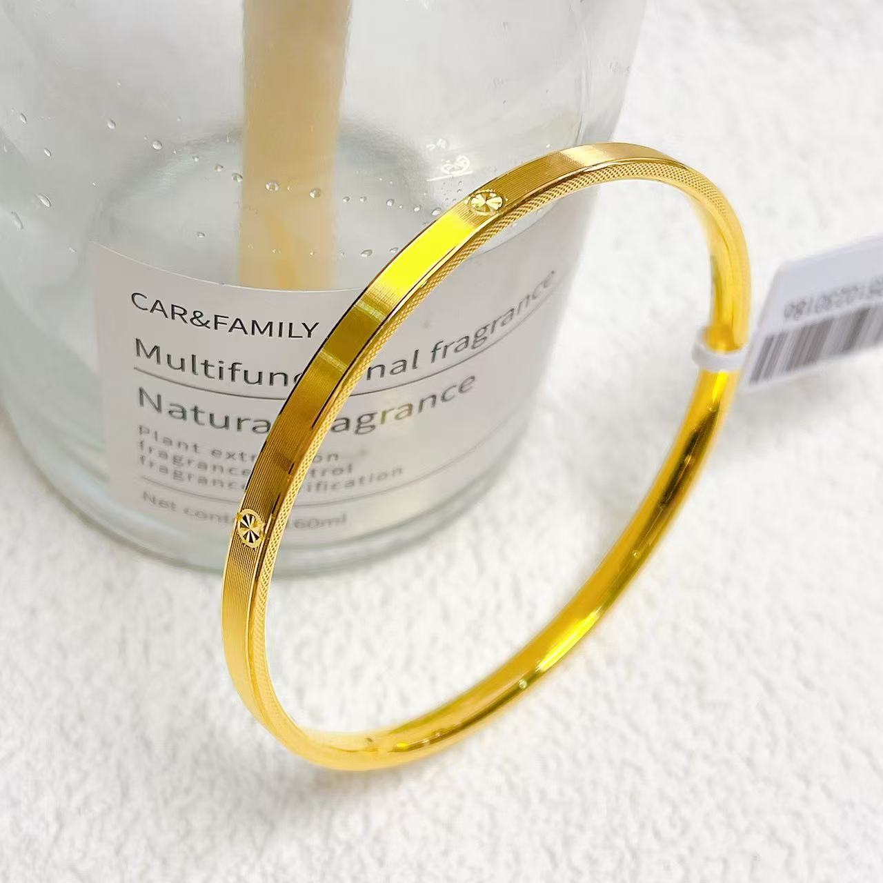 足金999卡家拉丝面气质手镯轻奢时尚百搭精致经典