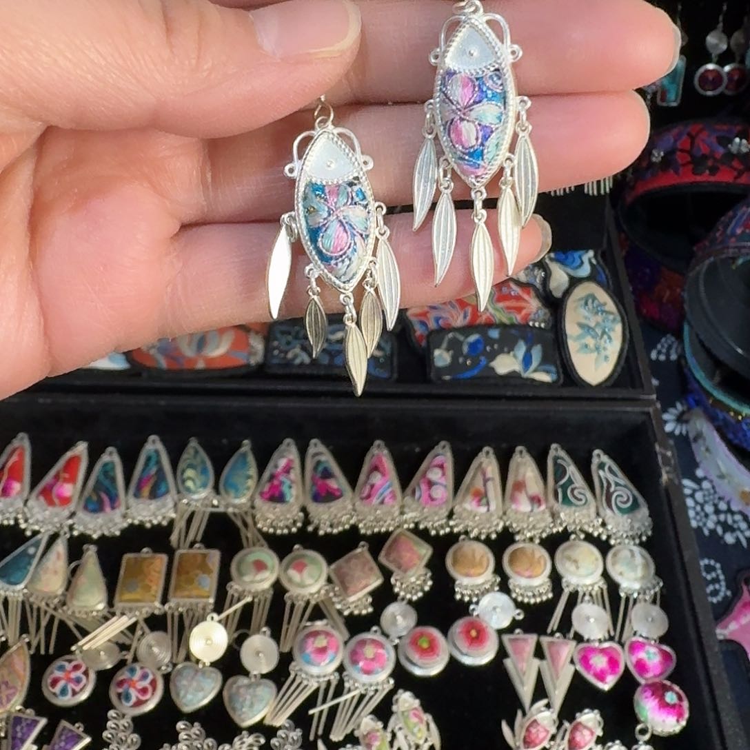 刺绣民族风刺绣老绣耳环