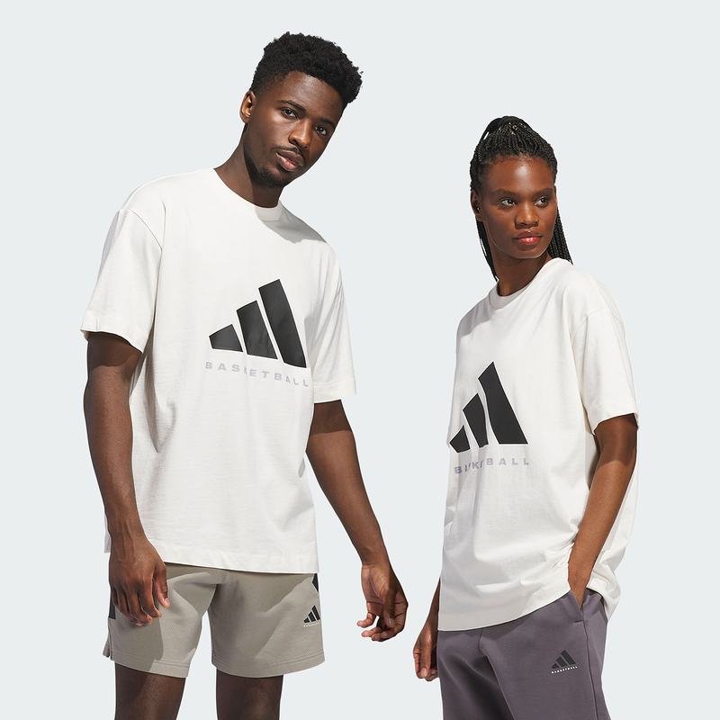 adidas/阿迪达斯男子纯棉篮球运动短袖T恤 JX5574