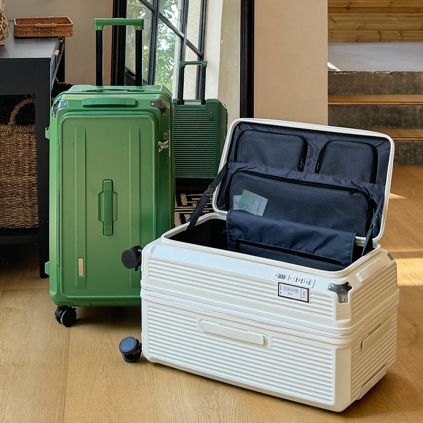 新款侧开盖行李箱女五轮拉杆箱万向轮多功能防爆旅行箱男结实耐用