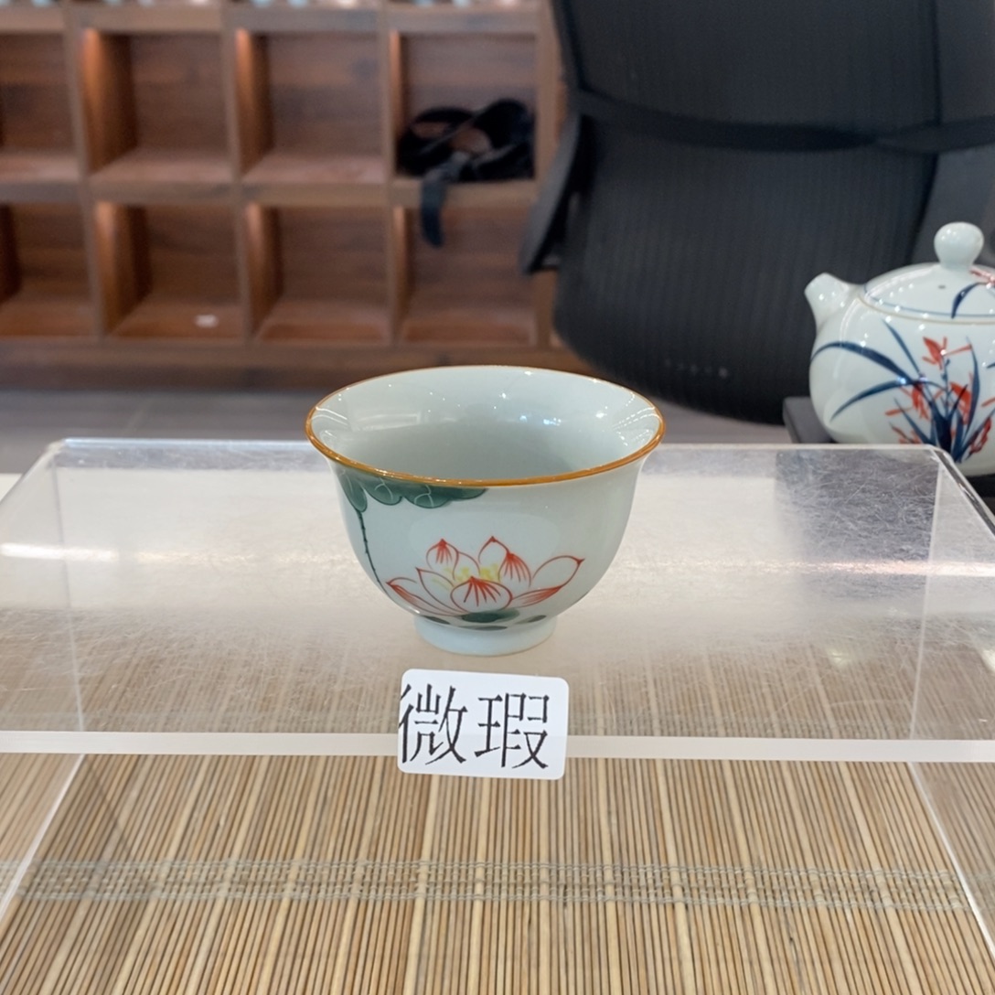 釉下手绘茶具微瑕手工绘制