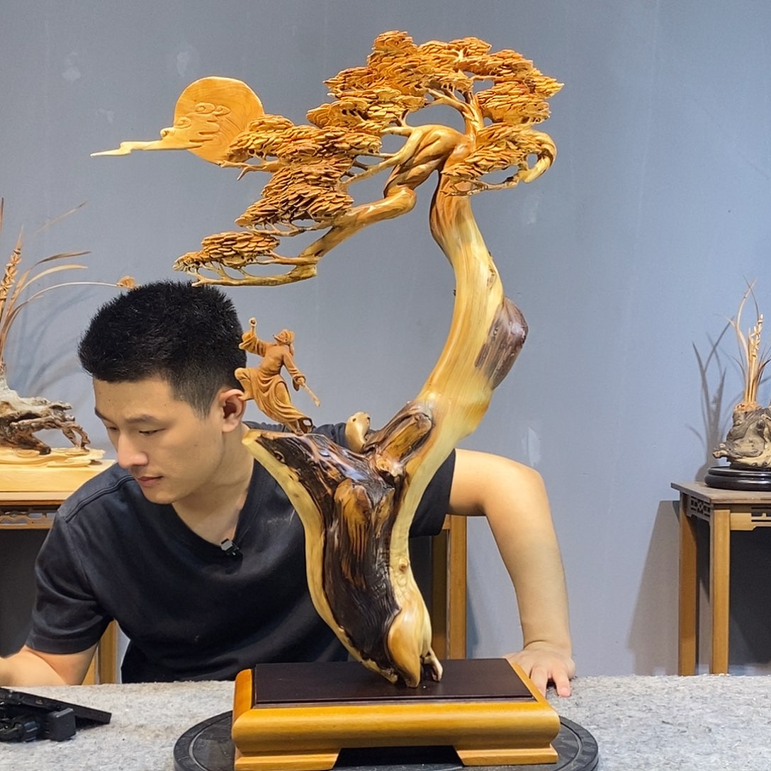 柏木木雕工艺品摆件