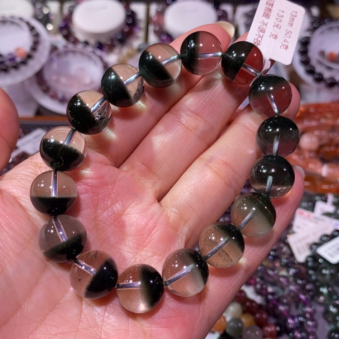 水晶手链未镶嵌绿幽灵高品13+