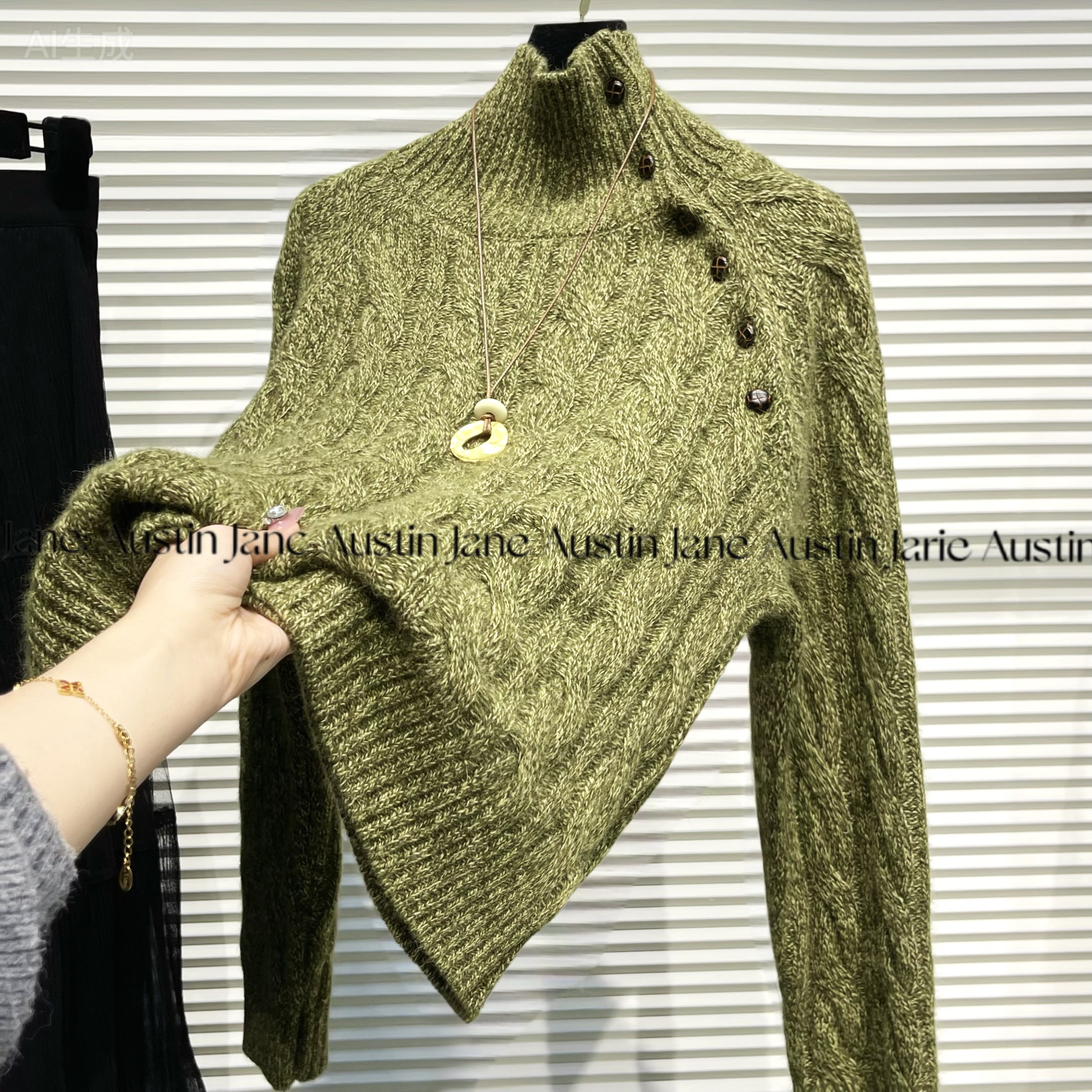 Jane Austin 10（枫林尽染）2025新款爆款轻奢秋冬高级感长袖针织