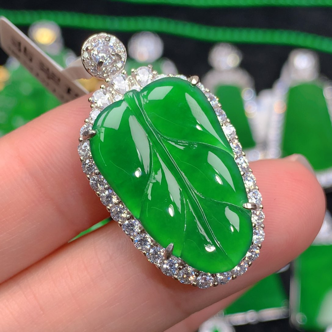 翡翠吊坠(不含链)银S925镶嵌