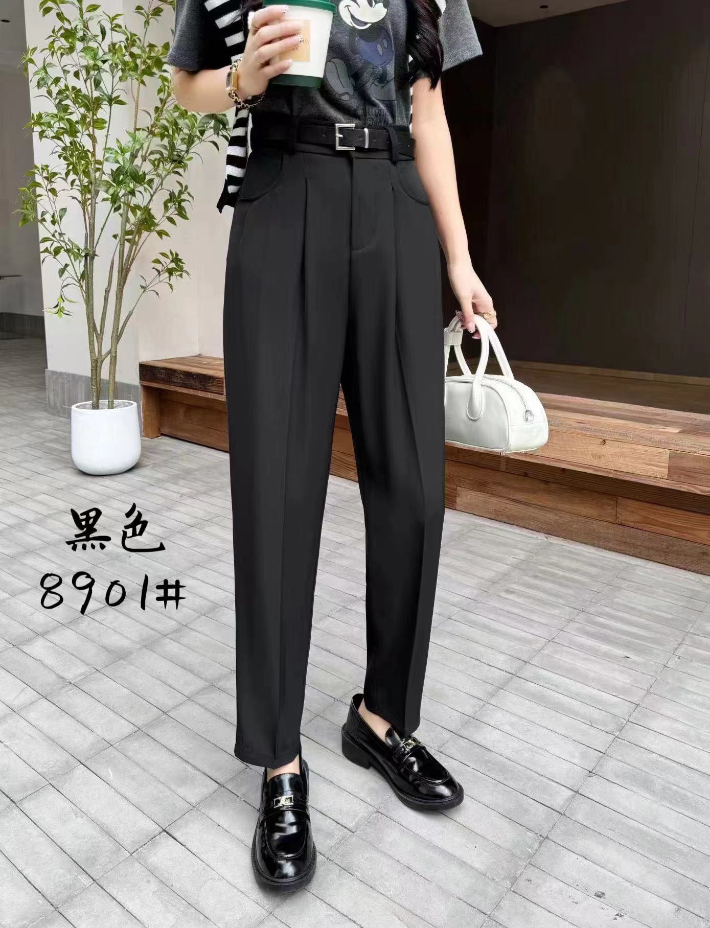 【二婷衣橱】25年夏季新款百搭薄款直筒小西裤8901