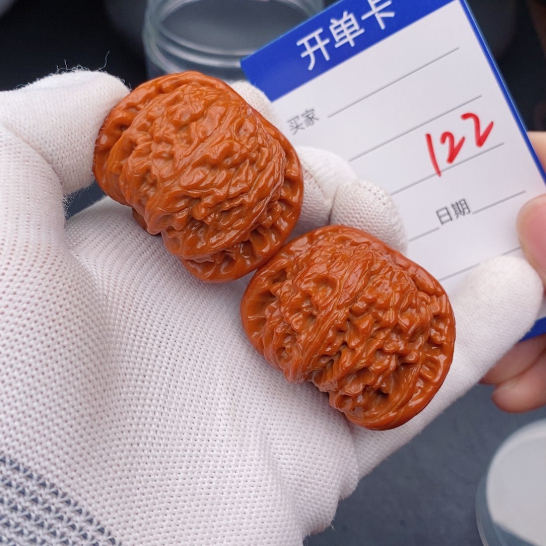 文玩核桃把件42球白122