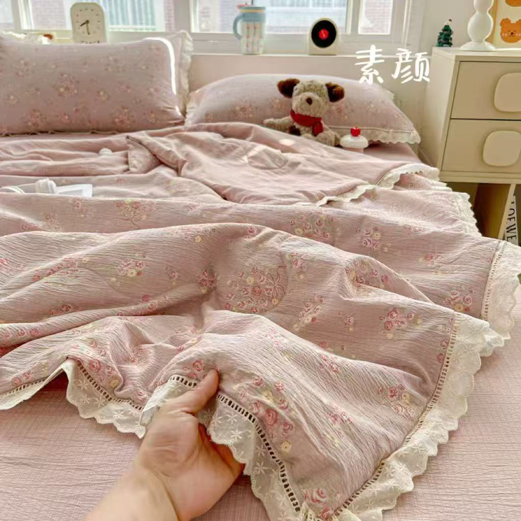 有氧木棉皱皱双层纱四件套上新✨ 柔软又舒适，品质超绝 A8951