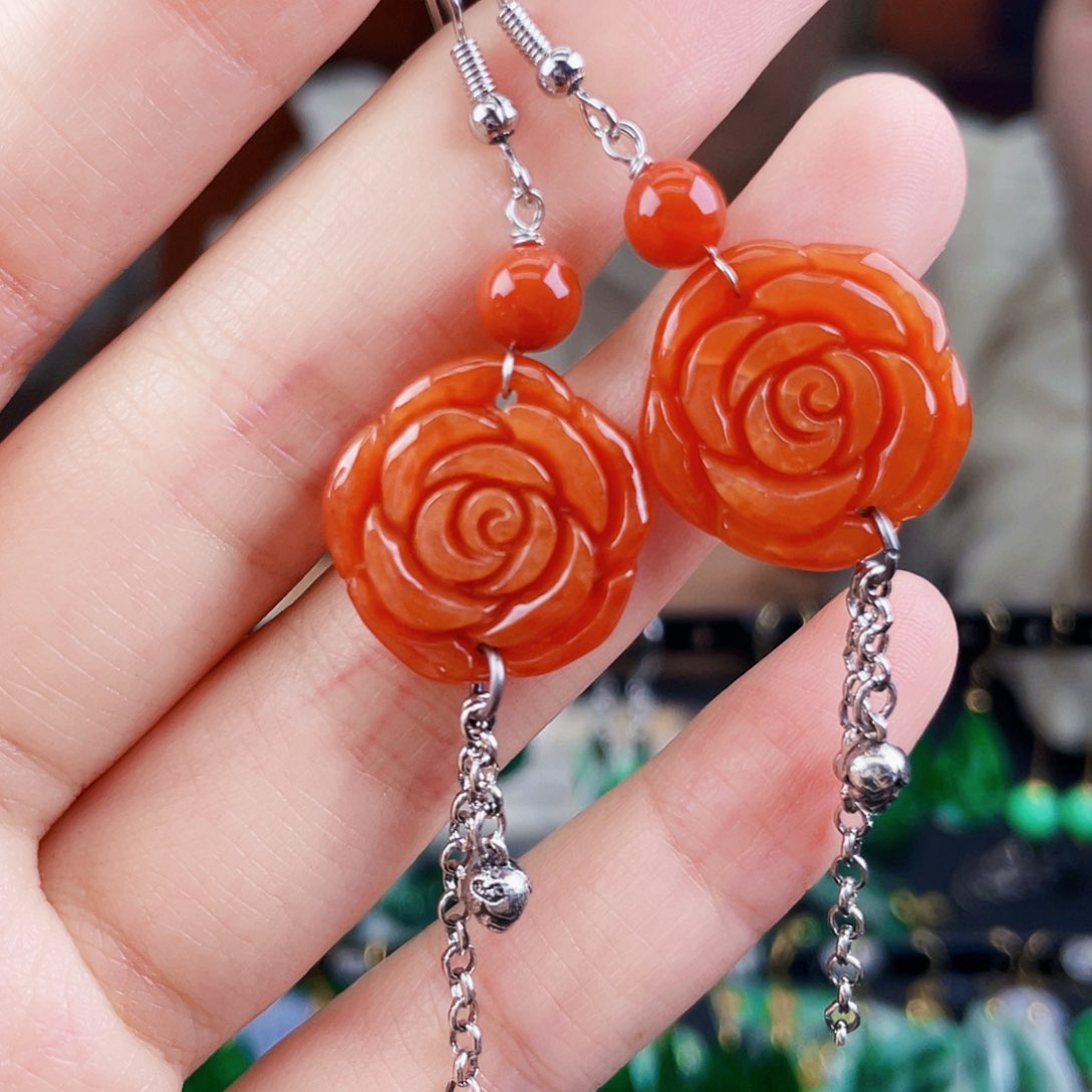 翡翠未镶嵌耳饰饰品