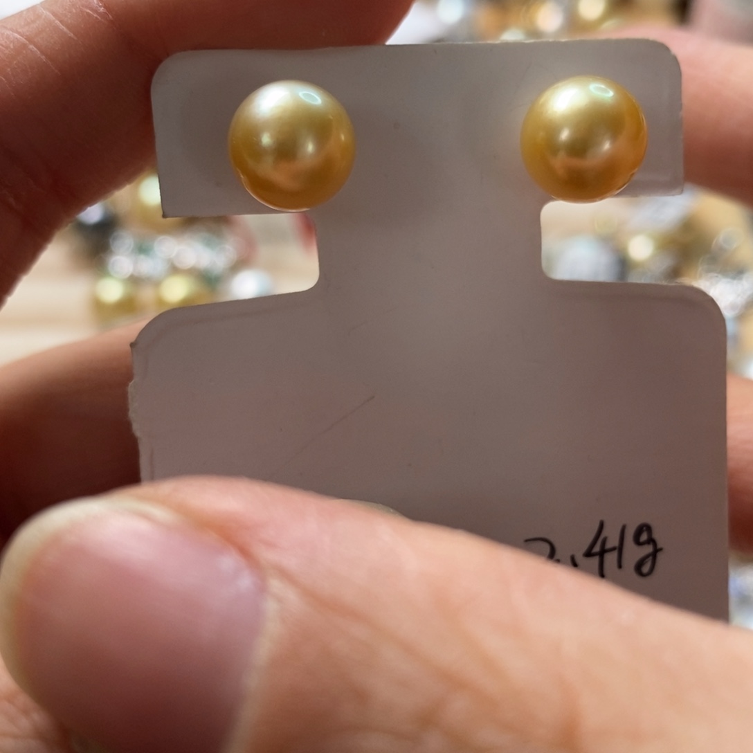 海水珍珠耳饰18K金镶嵌