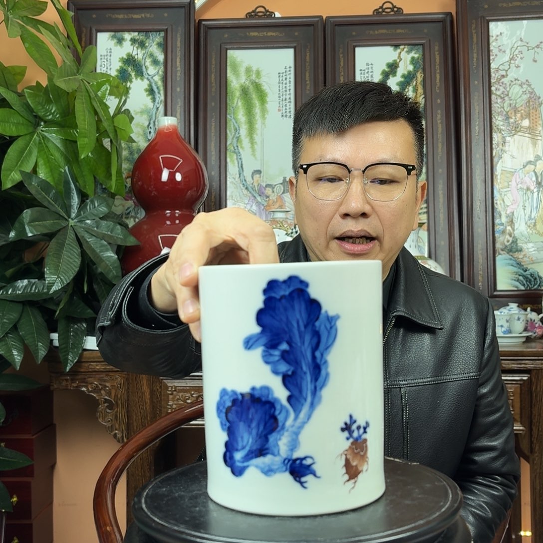 陶摆件景德镇陶瓷手工笔筒