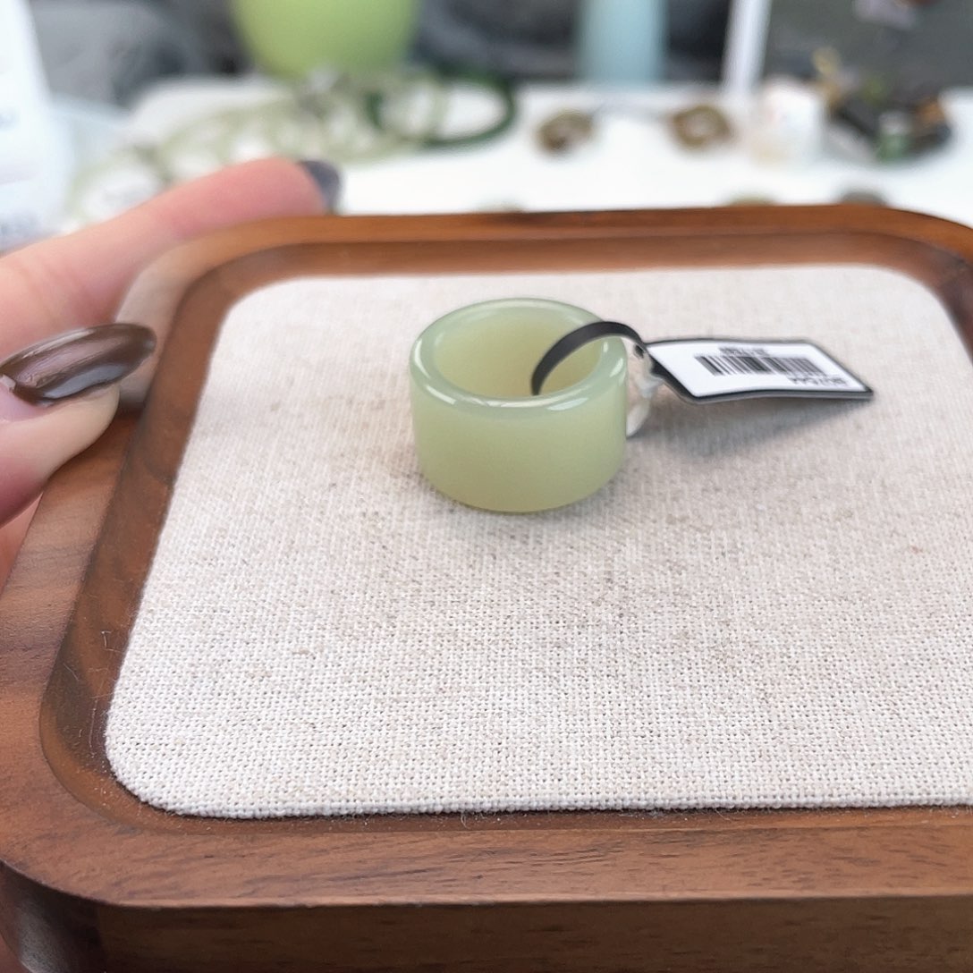 和田玉未镶嵌戒指U107晴水直切15.9不退换