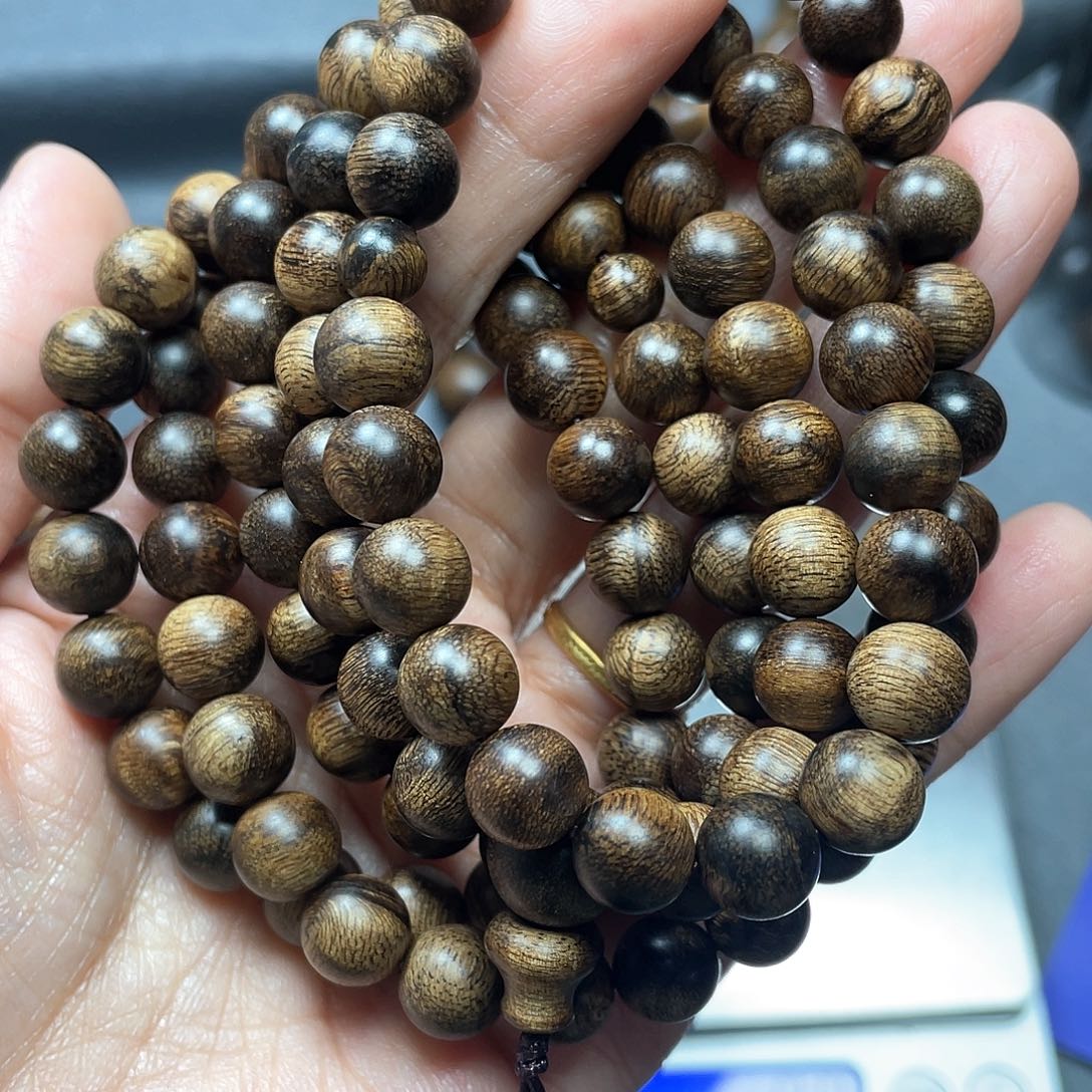 沉香手串小***芽庄黄棋瘤疤0.8