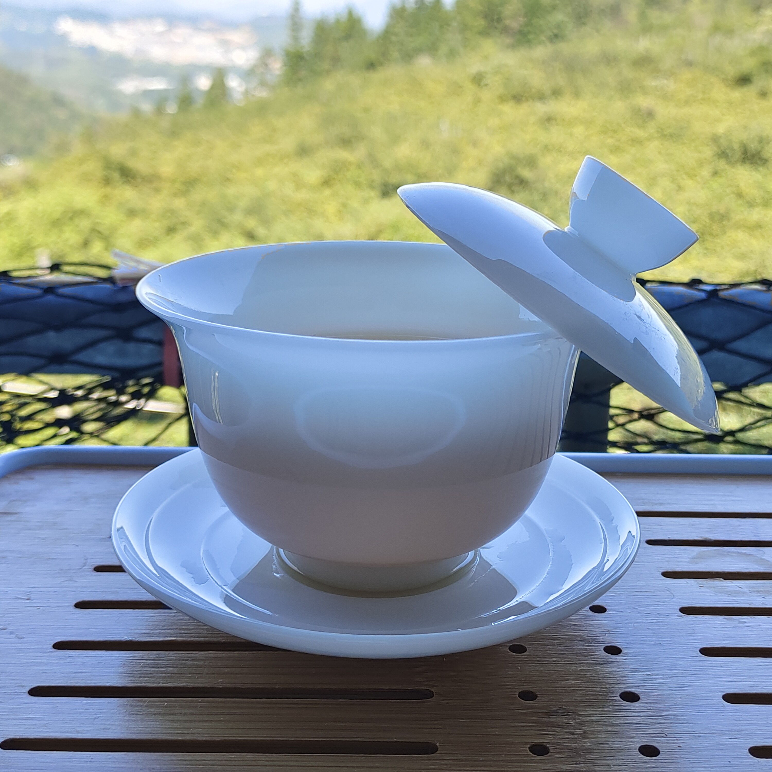 200ml璞玉高档可悬停三才盖碗大容量防烫家用泡茶碗盖碗