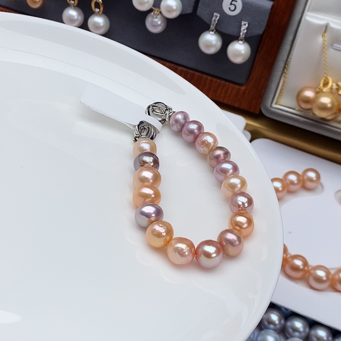 银S925镶嵌颈饰淡水珍珠