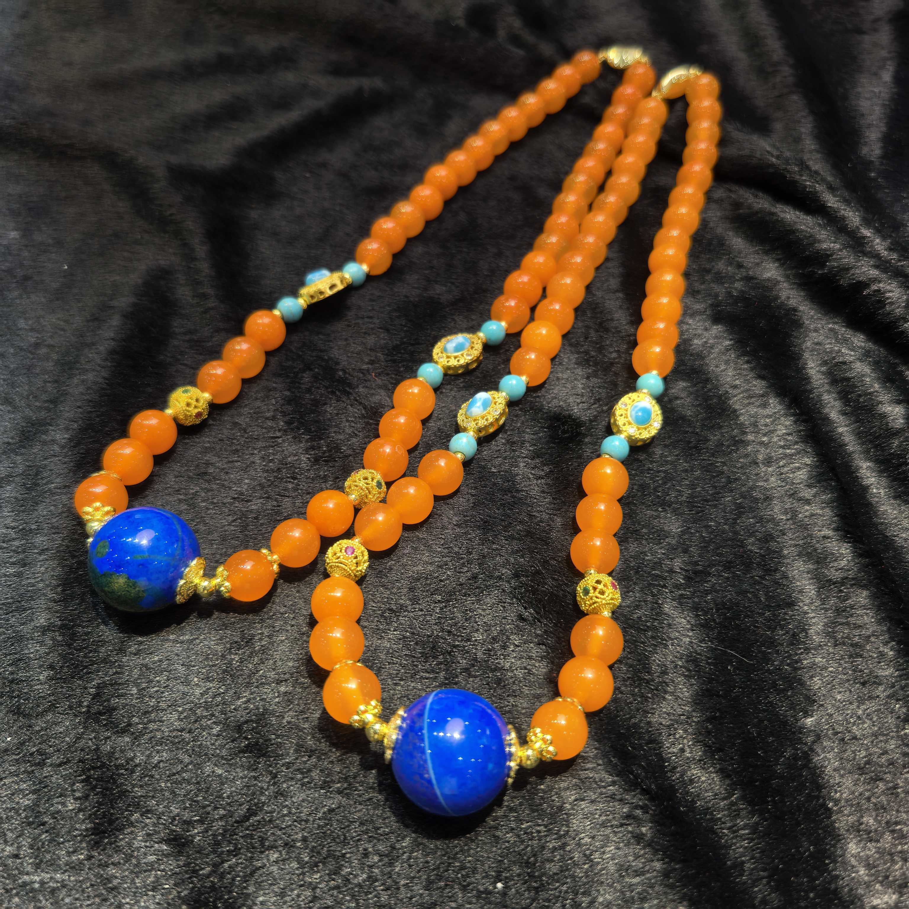 江德洋珠宝S7948皇家炽焰龙桖石玛瑙红项链-多样性发货只发一件