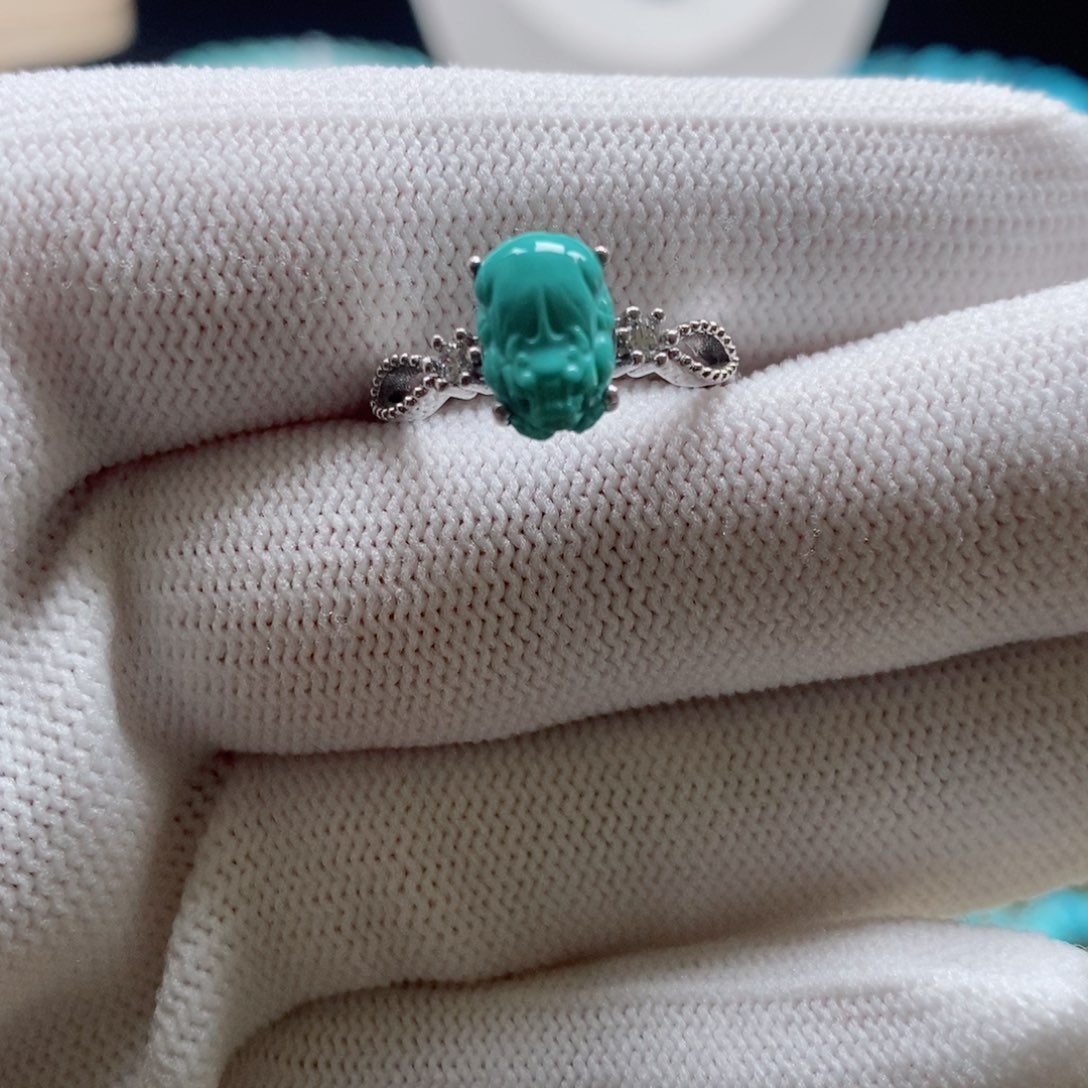 【闪购商品】银S925镶嵌绿松石珠宝奇石