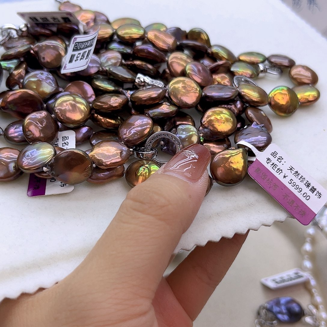 银S925镶嵌淡水珍珠项链定910