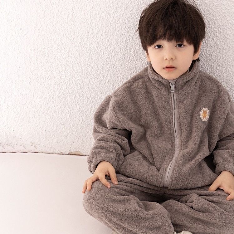 男童保暖家居服套装两件套