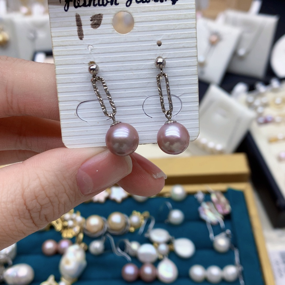 淡水珍珠耳饰银S925镶嵌