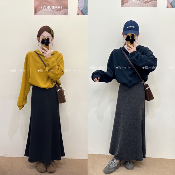 拾一 秋冬加厚高级感百搭鱼尾裙