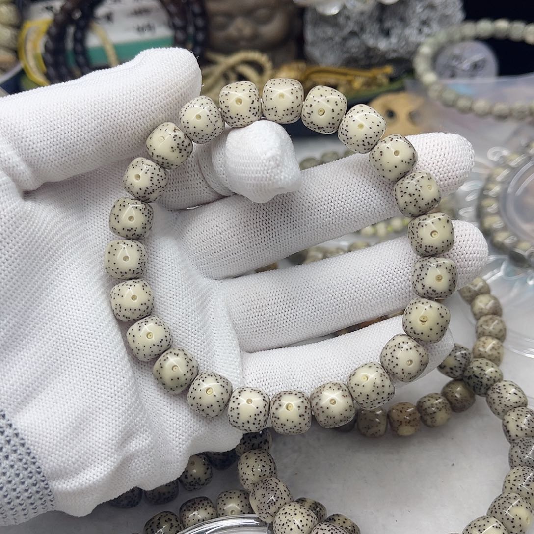 星月菩提手串卡10星点货骨瓷白