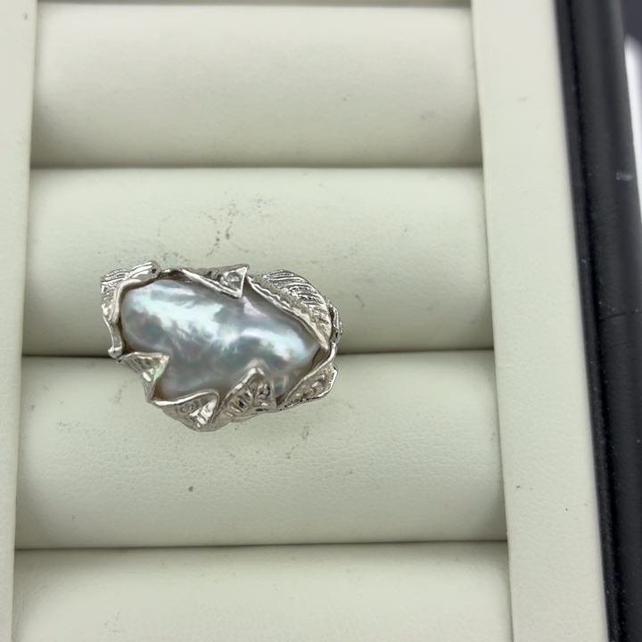 海水珍珠戒指银S925镶嵌