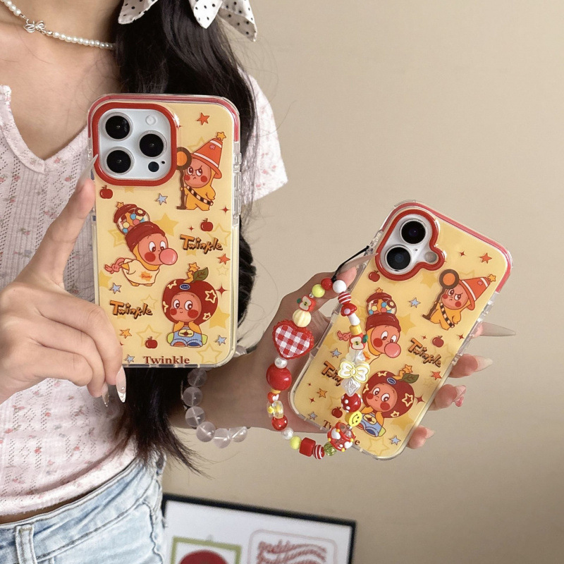 创意星星小人适用iPhone16promax手机壳苹果15pro挂链14可爱13p女