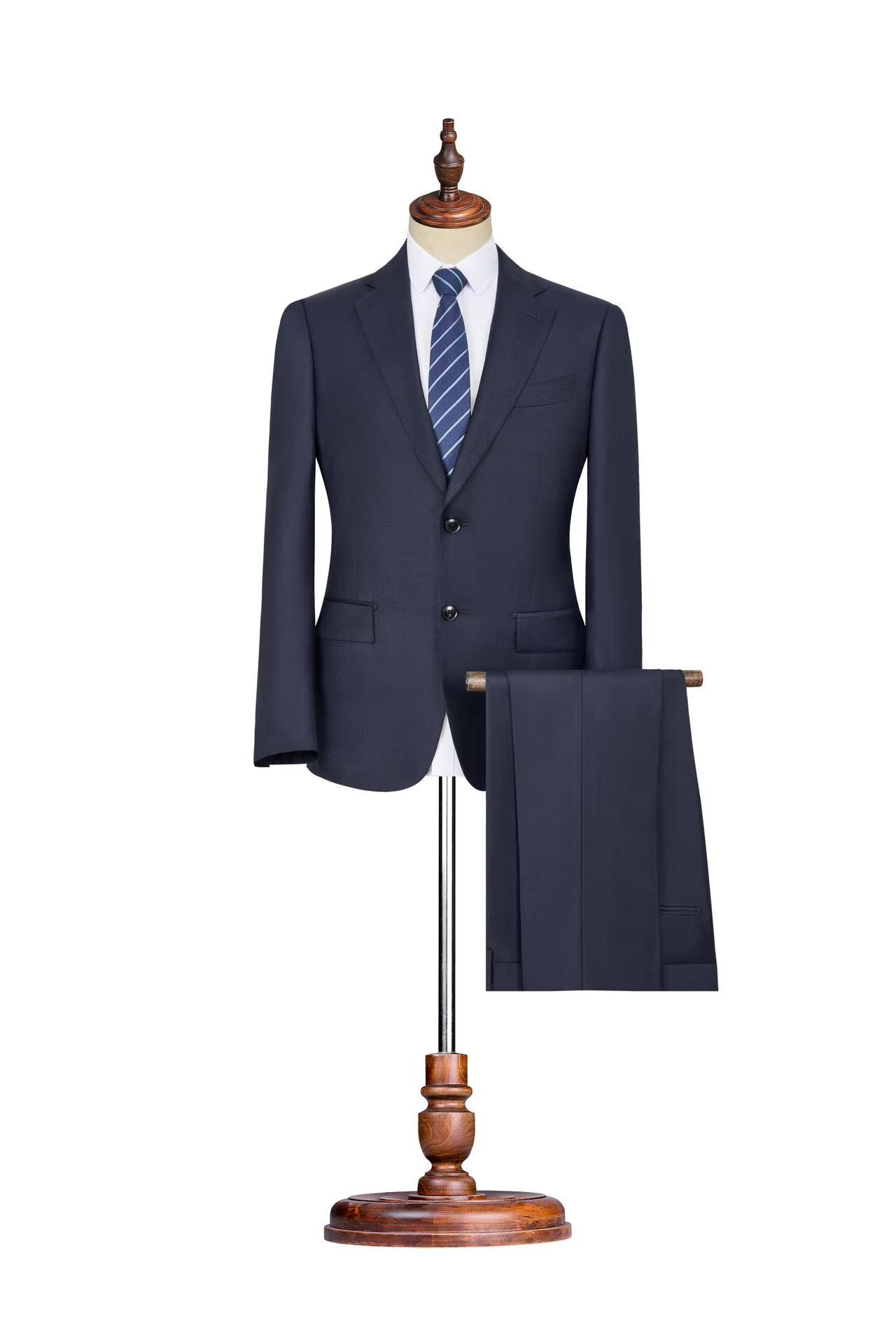 藏蓝色高端定制款80%羊毛10%羊绒10%桑蚕丝男西装单件上衣商务