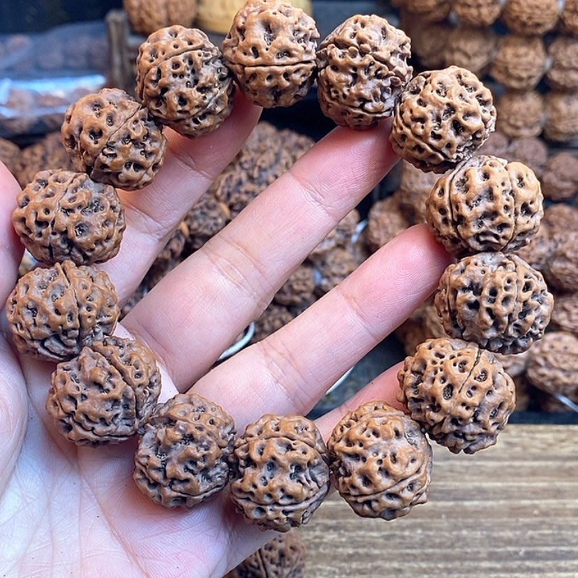 【闪购商品】手串金刚菩提墨*~原生态粗筋双龙