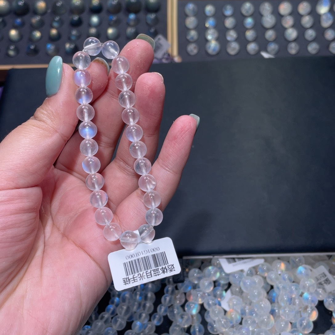 1***2手链未镶嵌长石蓝月光手链7.4mm