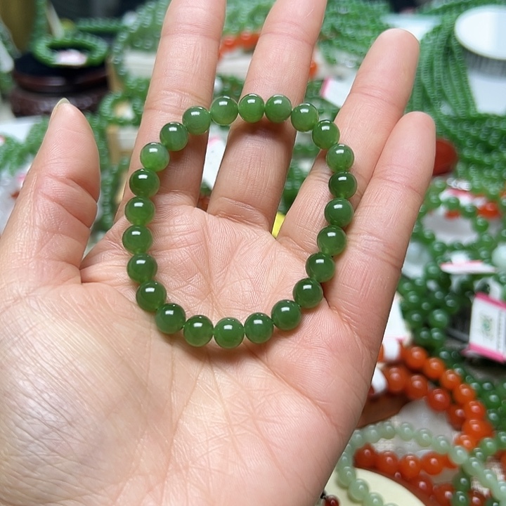 和田玉（碧玉）手链未镶嵌?****)