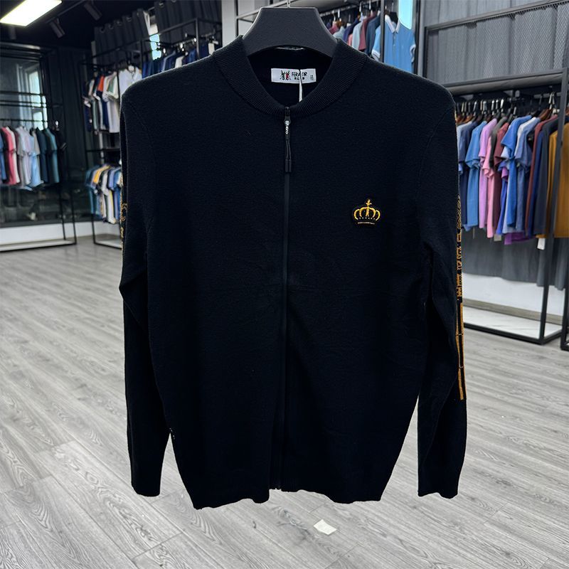 秋冬男装外套男士开衫休闲棒球领刺绣针织衫 MC798