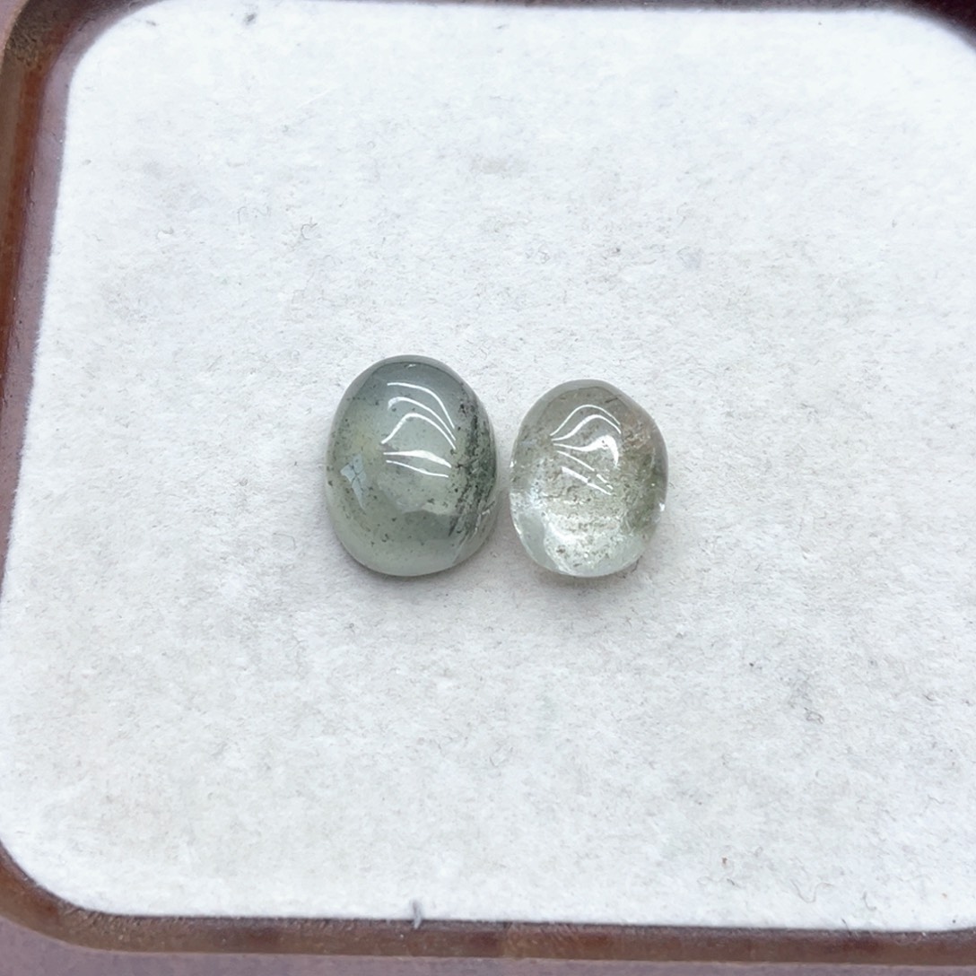 水晶未镶嵌珠宝半成品25 绿幽灵蛋面