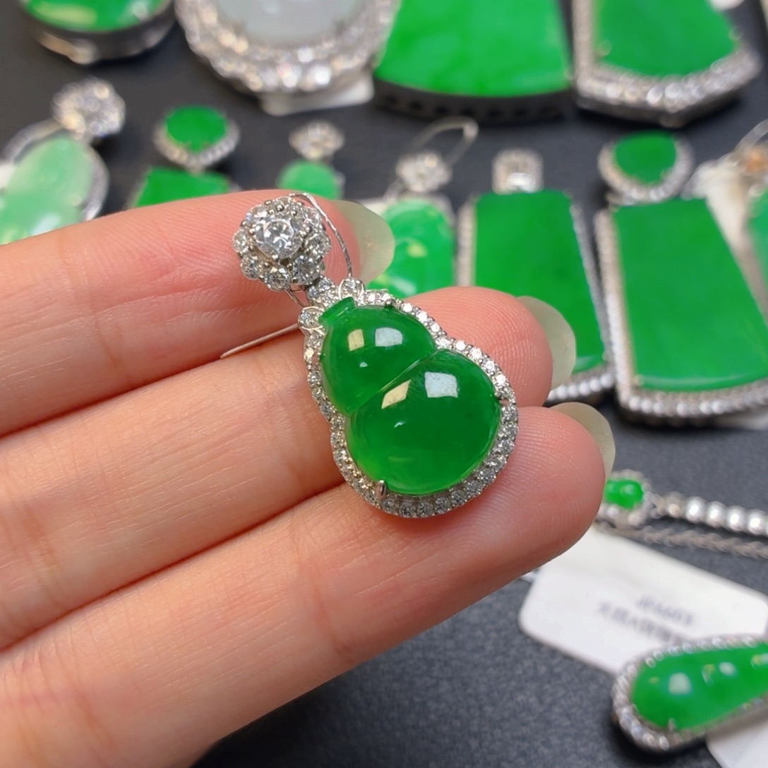 翡翠银S925镶嵌吊坠(不含链)